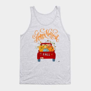 Happy Harvest Fall Season Pumpkin Truck Tank Top